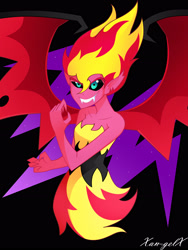 Size: 2448x3264 | Tagged: safe, artist:xan-gelx, character:sunset satan, character:sunset shimmer, equestria girls:equestria girls, g4, my little pony: equestria girls, my little pony:equestria girls, clothing, demon, evil grin, fangs, female, grin, smiling, solo, sunset satan