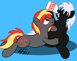 Size: 1280x1018 | Tagged: safe, artist:zeldafan777, oc, oc:pewna, oc:slots, species:pony, belly, big belly, bloated, eyes closed, fat, female, hoof on belly, male, mare, messy drinking, messy eating, milk, sitting, squishy, stallion, stuffed, stuffed belly, that pony sure does love fatty, weight gain