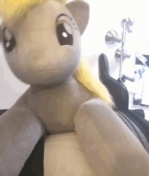 Size: 582x686 | Tagged: safe, artist:agatrix, edit, character:derpy hooves, species:pony, animated, cute, dancing, haddaway, irl, meme, photo, plushie, song, sound, webm, what is love