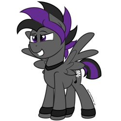 Size: 1280x1280 | Tagged: safe, artist:besttubahorse, oc, oc:slash, species:pegasus, species:pony, anklet, clothing, grin, jewelry, male, necklace, simple background, smiling, solo, stallion, transparent background, unobtrusive watermark, vector