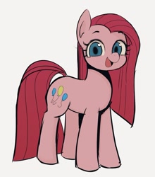 Size: 885x1005 | Tagged: safe, artist:manachaaaaaaaa, character:pinkamena diane pie, character:pinkie pie, species:earth pony, species:pony, cute, cuteamena, diapinkes, female, looking at you, mare, open mouth, simple background, smiling, solo, white background