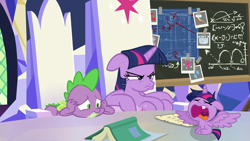 Size: 1920x1080 | Tagged: safe, artist:seahawk270, edit, edited screencap, screencap, character:spike, character:twilight sparkle, character:twilight sparkle (alicorn), species:alicorn, species:dragon, species:pony, episode:ail-icorn, episode:sparkle's seven, g4, my little pony: friendship is magic, spoiler:interseason shorts, baby, baby ponidox, baby pony, babylight sparkle, book, chalkboard, crying, cute, cutie map, duality, duckface, duo, eyes closed, female, floppy ears, friendship throne, grumpy, grumpy twilight, madorable, male, mare, ponidox, pouting, self ponidox, this will end in timeline distortion, time paradox, twiabetes, unamused, winged spike, wings