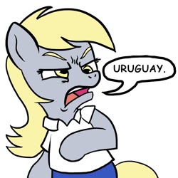 Size: 1500x1500 | Tagged: safe, artist:lyun, character:derpy hooves, species:pegasus, species:pony, ew gay, female, mare, pun, the simpsons, uruguay