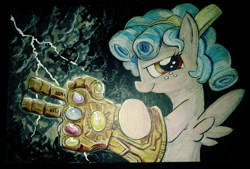 Size: 3984x2696 | Tagged: safe, artist:lytlethelemur, character:cozy glow, species:pegasus, species:pony, avengers, avengers: endgame, avengers: infinity war, infinity gauntlet, xk-class end-of-the-universe scenario, xk-class end-of-the-world scenario