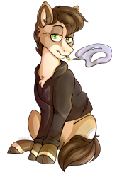 Size: 828x1257 | Tagged: safe, artist:cinnamonsparx, oc, species:earth pony, species:pony, cigarette, male, simple background, solo, stallion, transparent background