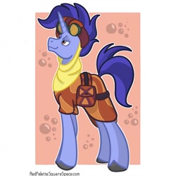 Size: 1080x1080 | Tagged: safe, artist:redpalette, character:hoo'far, species:pony, species:unicorn, episode:on the road to friendship, clothing, goggles, headscarf, male, robe, saddle arabian, saddle bag, scarf, smiling, solo, stallion