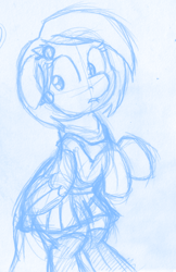 Size: 321x496 | Tagged: safe, artist:pippy, oc, oc only, species:pegasus, species:pony, clothing, dress, earring, sketch