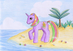 Size: 1280x907 | Tagged: safe, artist:normaleeinsane, g1, female, hula hula, solo, traditional art, tropical ponies