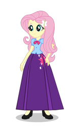 Size: 550x930 | Tagged: safe, artist:cartoonmasterv3, character:fluttershy, my little pony:equestria girls, alternate universe, clothing, female, long skirt, skirt, solo