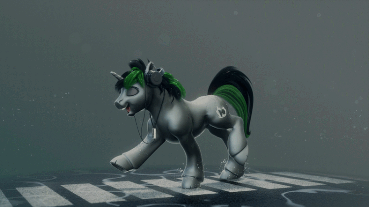 Size: 750x422 | Tagged: safe, artist:v747, oc, oc only, oc:spectrum heat, species:pony, 3d, 3d model, animated, perfect loop, seamless loop