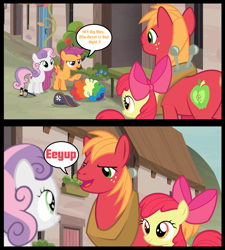 Size: 1280x1420 | Tagged: safe, artist:cartoonmasterv3, edit, edited screencap, screencap, character:apple bloom, character:big mcintosh, character:scootaloo, character:sweetie belle, species:earth pony, species:pegasus, species:pony, species:unicorn, episode:hard to say anything, g4, my little pony: friendship is magic, cutie mark, cutie mark crusaders, female, filly, the cmc's cutie marks