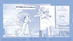 Size: 1280x721 | Tagged: safe, artist:icychamber, character:rarity, species:pony, comic:the secret life of rarity, comic, dialogue, jumping, onomatopoeia, rarity's parents, speech bubble