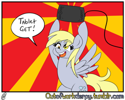 Size: 2560x2053 | Tagged: safe, artist:outofworkderpy, character:derpy hooves, species:pegasus, species:pony, ditzy doo, female, mare, outofworkderpy, tablet, tumblr, wacom