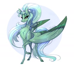 Size: 1600x1443 | Tagged: safe, artist:marbola, oc, oc only, oc:marina bleu, species:pegasus, species:pony, big wings, chest fluff, commission, female, looking at you, mare, smiling, solo, wings