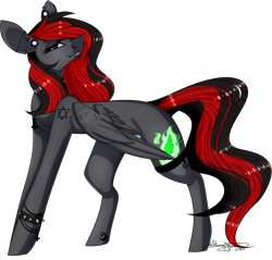 Size: 1024x977 | Tagged: safe, artist:ohflaming-rainbow, oc, oc:burning shadow, species:pegasus, species:pony, edgy, simple background, solo, transparent background, vampire