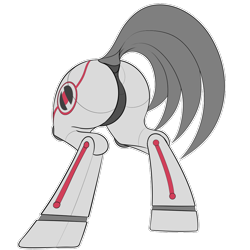 Size: 1000x1000 | Tagged: safe, artist:rubiont, oc, oc:rubiont, species:pony, butt, featureless crotch, robot, robot pony, sticker