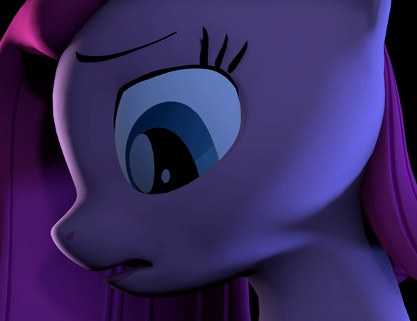 Size: 600x463 | Tagged: safe, artist:camtwosix, derpibooru original, character:pinkamena diane pie, character:pinkie pie, species:earth pony, species:pony, 3d, alone, animated, breathing, dark, depressed, eyebrows, female, gif, looking down, mare, open mouth, sad, solo, source filmmaker