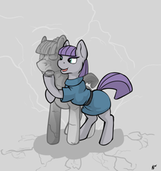 Size: 4142x4402 | Tagged: safe, artist:dombrus, character:boulder, character:maud pie, character:mudbriar, species:earth pony, species:pony, ship:maudbriar, episode:student counsel, clothing, dress, female, male, mare, open mouth, pet rock, petrification, rock, rockbriar, shipping, stallion, straight, that pony sure does love rocks