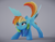 Size: 1758x1358 | Tagged: safe, artist:shuxer59, artist:v747, character:rainbow dash, species:pegasus, species:pony, g4, 3d, crouching, face down ass up, female, mare, smiling, solo, spread wings, wings