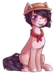 Size: 712x934 | Tagged: safe, artist:cinnamonsparx, oc, species:earth pony, species:pony, clothing, female, hat, mare, simple background, solo, transparent background