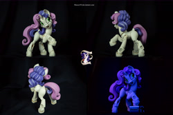 Size: 11096x7402 | Tagged: safe, artist:shuxer59, artist:v747, character:sweetie belle, species:pony, species:unicorn, sweetie bot, absurd resolution, battery, blacklight, bronycon, craft, cute, diasweetes, energizer, female, filly, galacon, open mouth, photo, robot, sculpture, simple background, smiling, solo, sweetie bot project, youtube link
