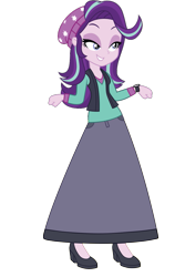 Size: 683x1080 | Tagged: safe, artist:cartoonmasterv3, character:starlight glimmer, my little pony:equestria girls, beanie, clothing, female, hat, long skirt, long sleeve shirt, long sleeves, skirt, solo