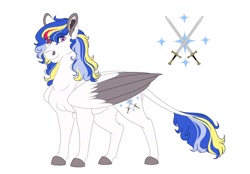 Size: 1280x892 | Tagged: safe, artist:colourstrike, oc, oc only, oc:prince maximus, parent:princess cadance, parent:shining armor, parents:shiningcadance, species:pegasus, species:pony, colored hooves, leonine tail, male, offspring, simple background, solo, stallion, white background