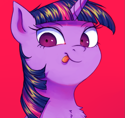 Size: 593x560 | Tagged: safe, artist:toroitimu, character:twilight sparkle, species:pony, bust, female, mare, solo, suggestive source, tongue out