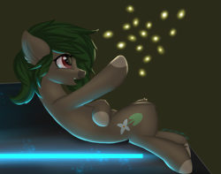 Size: 2919x2306 | Tagged: safe, artist:snowstormbat, oc, oc:ame, species:pony, female, firefly, reaching out, simple background, solo