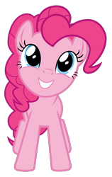 Size: 1436x2278 | Tagged: safe, artist:sonofaskywalker, character:pinkie pie, species:earth pony, species:pony, episode:the last laugh, g4, my little pony: friendship is magic, cute, diapinkes, female, looking up at you, simple background, smiling, solo, transparent background, vector