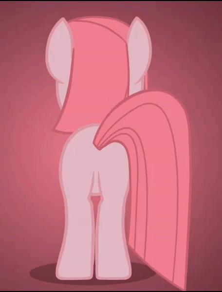 Size: 456x600 | Tagged: safe, artist:camtwosix, derpibooru original, character:pinkamena diane pie, character:pinkie pie, species:earth pony, species:pony, animated, balloonbutt, butt, female, gif, mare, plot, puppet rig, shadow, solo