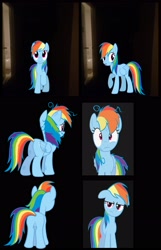 Size: 1912x2970 | Tagged: safe, artist:kayman13, character:rainbow dash, species:pony, comic:broken door, comic, curly hair, dark, emo, hallway, irl, mirror, photo, ponies in real life