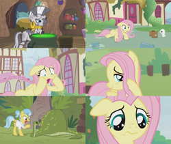 Size: 2560x2160 | Tagged: safe, artist:cartoonmasterv3, edit, edited screencap, screencap, character:angel bunny, character:fluttershy, character:zecora, species:earth pony, species:pegasus, species:pony, species:rabbit, species:zebra, episode:she talks to angel, g4, my little pony: friendship is magic, animal, antoine, collage, comic, eaten alive, elephant, female, leg rings, male, mare, neck rings, predation, python, saddle bag, screencap comic, snake, vore