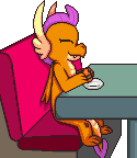Size: 125x144 | Tagged: safe, artist:tarkan809, character:smolder, species:dragon, burger, chair, cute, dragoness, eating out, female, food, hamburger, pixel art, preview, restaurant, seat, smolderbetes, table, wings