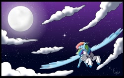 Size: 1124x711 | Tagged: safe, artist:colourstrike, character:rainbow dash, species:pegasus, species:pony, clothing, cloud, count of monte cristo, moon, shirt, stars