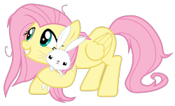 Size: 3161x1928 | Tagged: safe, artist:sonofaskywalker, character:angel bunny, character:fluttershy, species:pegasus, species:pony, species:rabbit, episode:she talks to angel, g4, my little pony: friendship is magic, animal, cutie mark, female, male, mare, messy mane, simple background, smiling, transparent background, vector