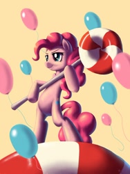 Size: 700x933 | Tagged: safe, artist:swaetshrit, character:pinkie pie, species:pony, bipedal, female, lollipop, solo, standing