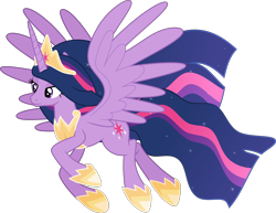 Size: 8398x6492 | Tagged: safe, artist:decprincess, character:twilight sparkle, character:twilight sparkle (alicorn), species:alicorn, species:pony, episode:the last problem, g4, my little pony: friendship is magic, absurd resolution, female, flying, older, older twilight, princess twilight 2.0, simple background, solo, transparent background, vector