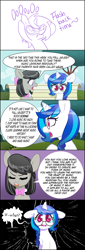 Size: 1211x3545 | Tagged: safe, artist:lolopan, character:dj pon-3, character:octavia melody, character:vinyl scratch, adorkable, ask, braid, comic, crying, cute, dialogue, dork, dub trot, filly, glasses, origin story, tavibetes, tumblr, vinylbetes, wham line, younger