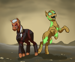 Size: 3600x2954 | Tagged: safe, artist:mistermech, oc, species:pony, fallout equestria, ghoul, glowing one, undead