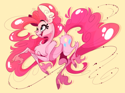 Size: 2360x1767 | Tagged: safe, artist:marbola, character:pinkie pie, species:earth pony, species:pony, cheek fluff, chest fluff, colored hooves, cute, cutie mark, diapinkes, ear fluff, female, leg fluff, mare, open mouth, smiling, solo, unshorn fetlocks
