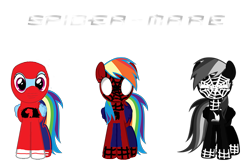 Size: 755x506 | Tagged: safe, artist:dashiesparkle edit, artist:kayman13, edit, character:rainbow dash, angry, black suit, black suit spider-man, clothing, costume, emo, frown, happy, human spider, simple background, smiling, spider-man, suit, symbiote spider-man, text, transparent background, vector, vector edit