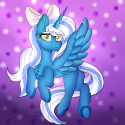 Size: 3000x3000 | Tagged: safe, artist:tomboygirl45, oc, oc:fleurbelle, species:alicorn, species:pony, bow, female, hair bow, high res, mare, solo