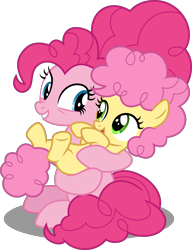 Size: 6538x8525 | Tagged: safe, artist:decprincess, character:li'l cheese, character:pinkie pie, species:earth pony, species:pony, episode:the last problem, g4, my little pony: friendship is magic, .svg available, absurd resolution, colt, cute, diapinkes, female, li'l cuteese, male, mare, mother and son, simple background, transparent background, vector