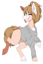 Size: 783x1164 | Tagged: safe, artist:cinnamonsparx, oc, species:earth pony, species:pony, clothing, female, hoodie, mare, simple background, solo, transparent background
