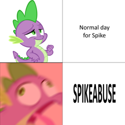 Size: 8010x8010 | Tagged: safe, artist:tarkan809, editor:tarkan809, character:spike, species:dragon, abuse, choking, dying, male, meme, paint.net, spikeabuse