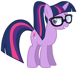 Size: 1280x1126 | Tagged: safe, artist:kayman13, character:twilight sparkle, character:twilight sparkle (scitwi), species:pony, species:unicorn, my little pony:equestria girls, equestria girls ponified, female, glasses, mare, ponytail, simple background, solo, transparent background, unicorn sci-twi, vector