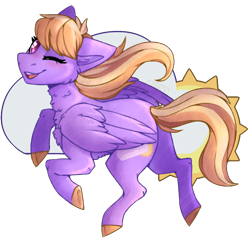 Size: 1000x960 | Tagged: safe, artist:cinnamonsparx, character:cloud kicker, species:pegasus, species:pony, female, one eye closed, simple background, solo, transparent background, wink