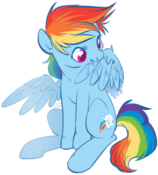Size: 638x705 | Tagged: safe, artist:clovercoin, edit, character:rainbow dash, species:pegasus, species:pony, cutie mark, female, mare, preening, simple background, sitting, solo, white background