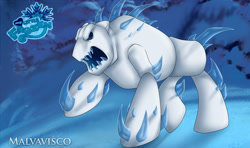Size: 3144x1865 | Tagged: safe, artist:namygaga, species:pony, frozen (movie), golem, ice, marshmallow (frozen), ponified